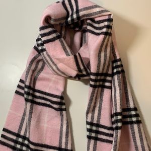Pink Check Cashmere Scarf